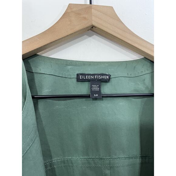 Eileen Fisher Drapey Tencel Blend Jacket S Quiet Luxury Minimalist Scandi Crop - Picture 2 of 15
